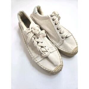 Soludos Women's Lace Up Canvas Huarache Sneakers White Size US 9.5